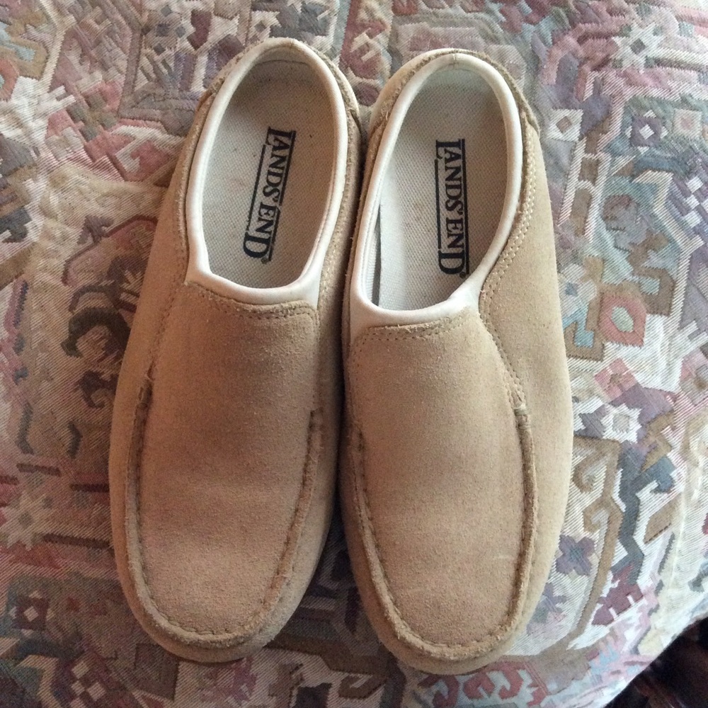 Lands’ End Suede All Weather Slip On Shoe EUC